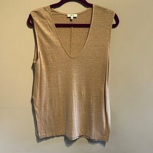 Babaton Linen Tan Sleeveless Tank Top